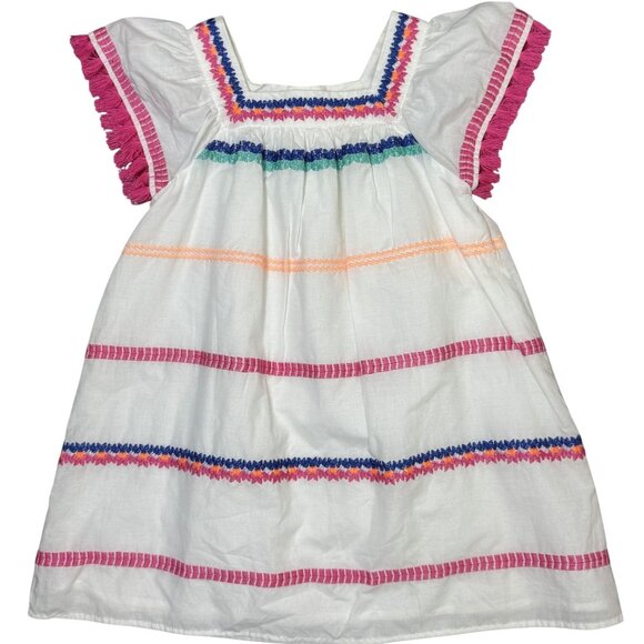 Cat & Jack Other - NWOT Cat & Jack Toddler Girl 5T Tassel Embroidered Palm Summer Dress Pink White
